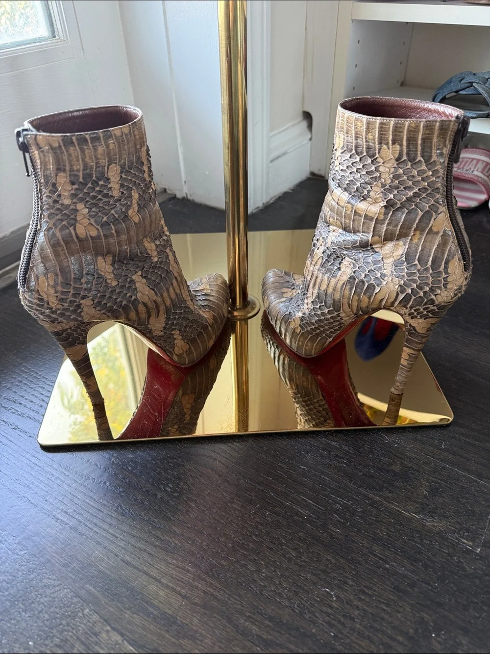 Christian Louboutin python skin bootie